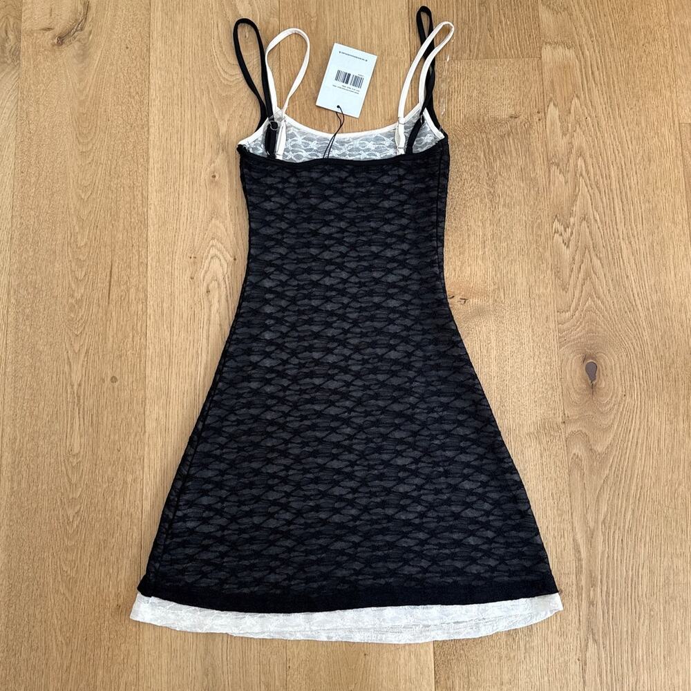 Princess Polly Mini Dress Layered Lace Sleeveless Sorani Size US2 Black White - Picture 3 of 4